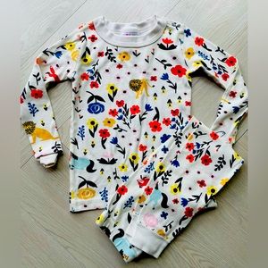 Hanna Andersson organic cotton pajamas girl 4 unicorn creatures white 100cm